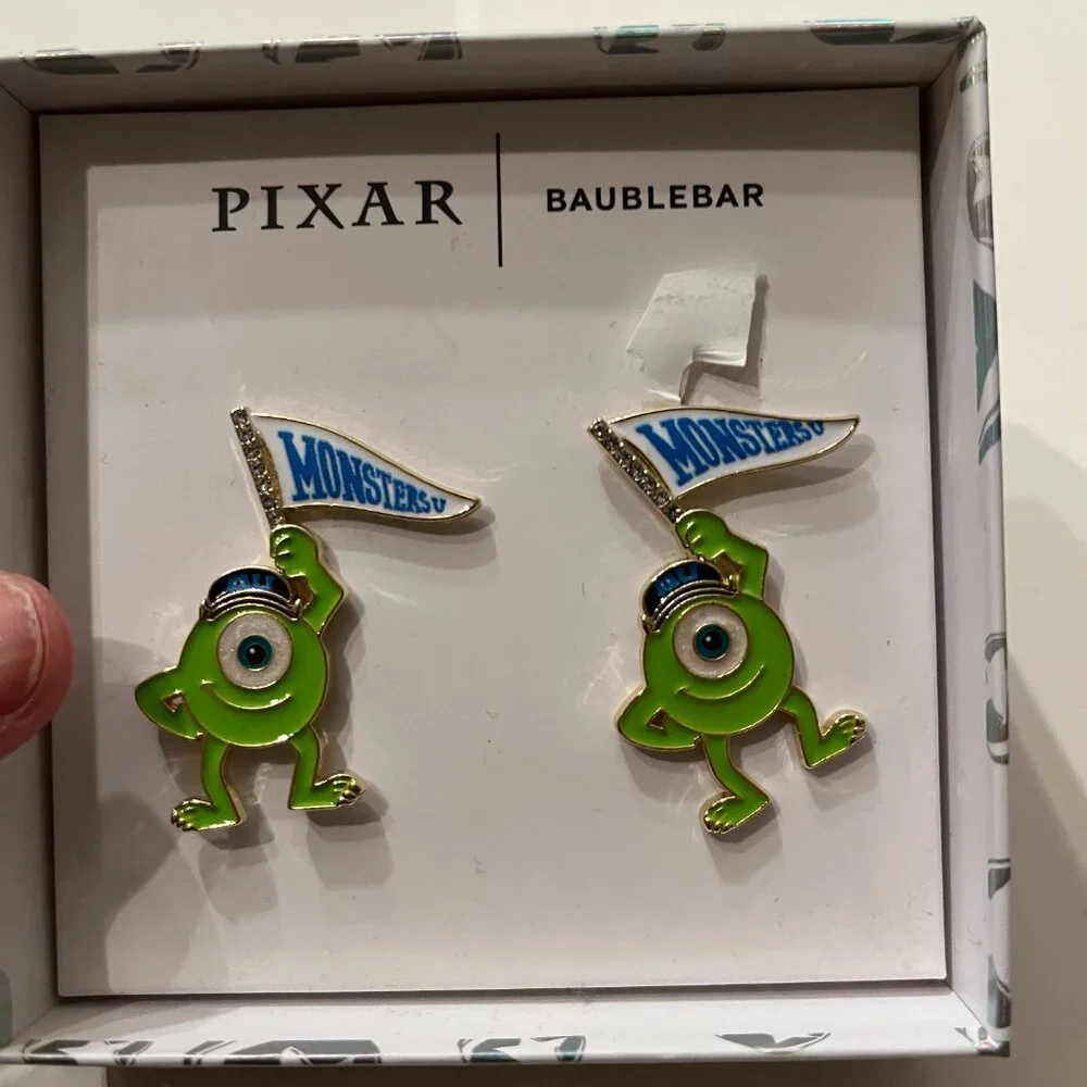 Disney  Monsters Inc BaubleBar One Eyed Monster Earrings -- Pierced Ears ‎ (NEW)
